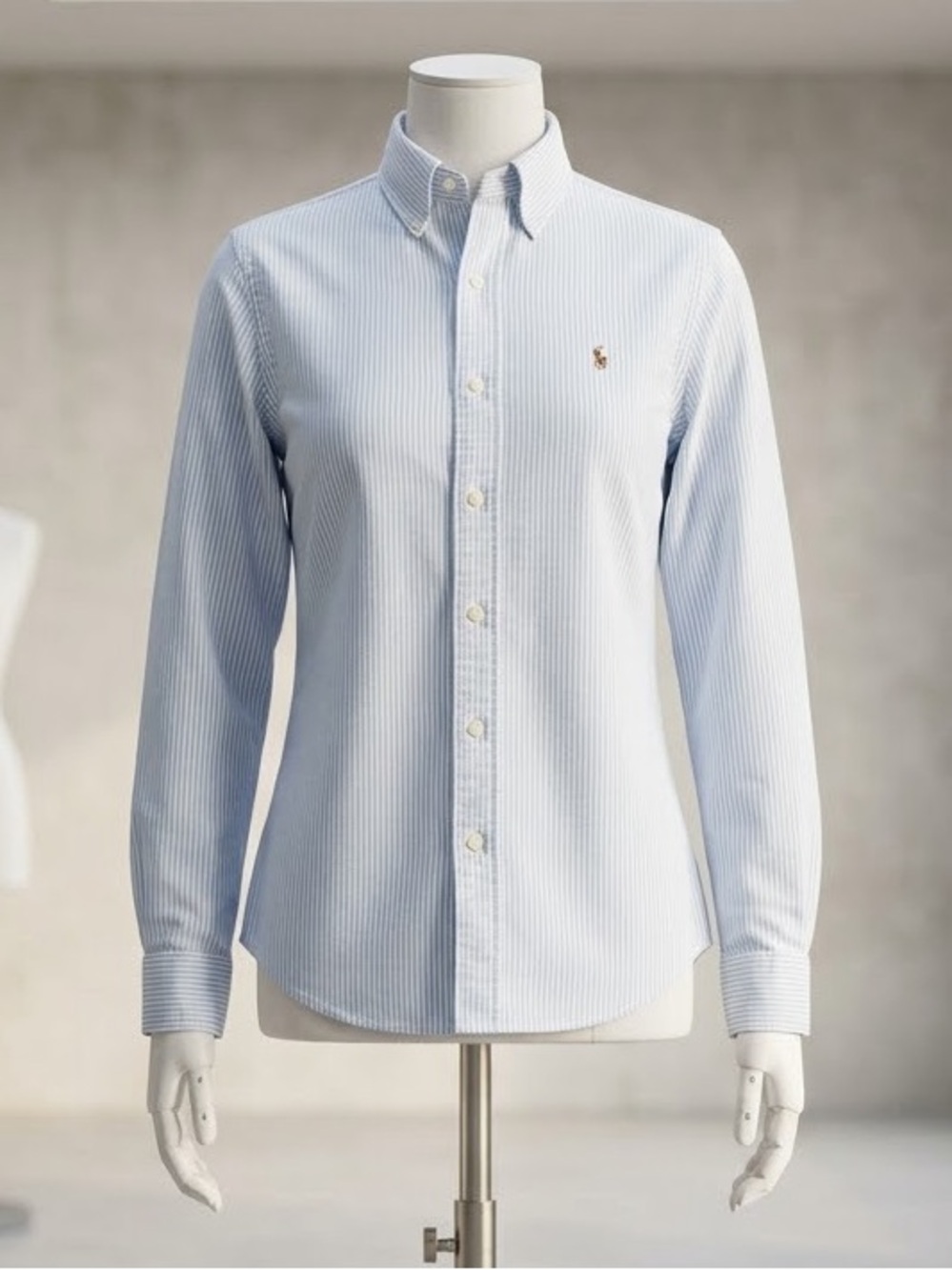 Ralph Lauren Men’s Striped Oxford Button-Down Shirt – Custom Fit – Size M
